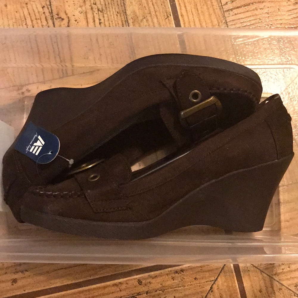 Penny loafer wedges